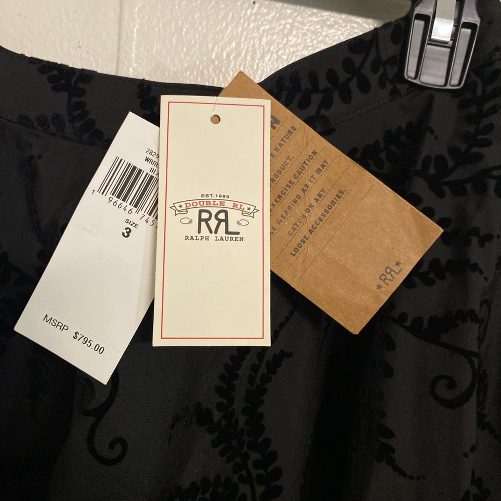 Ralph Lauren Black Skirt with Leaf Motif